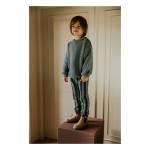 Yuki - Organic Cotton Wavy Sweater | Gray Blue