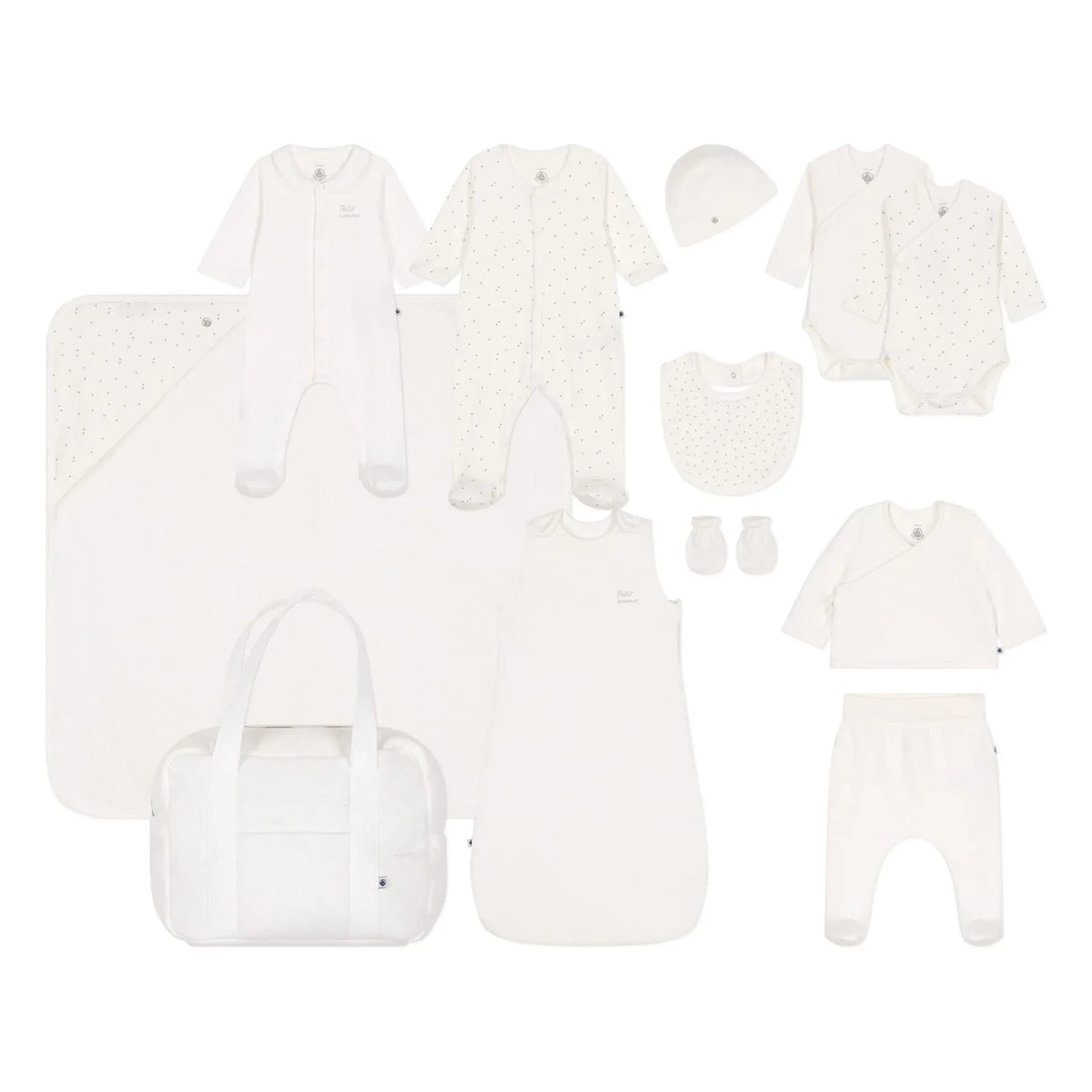 Petit Bateau - Maternity Suitcase with Heart Organic Cotton | Ecru