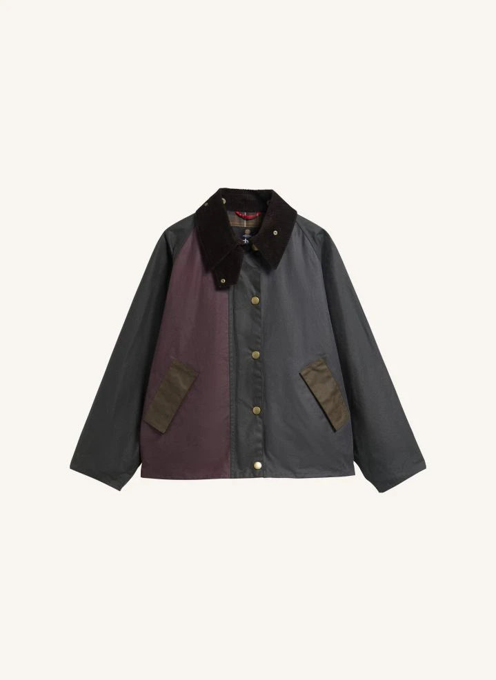 Barbour - Waxed Patchwork Cotton "Transport" Jacket | Navy