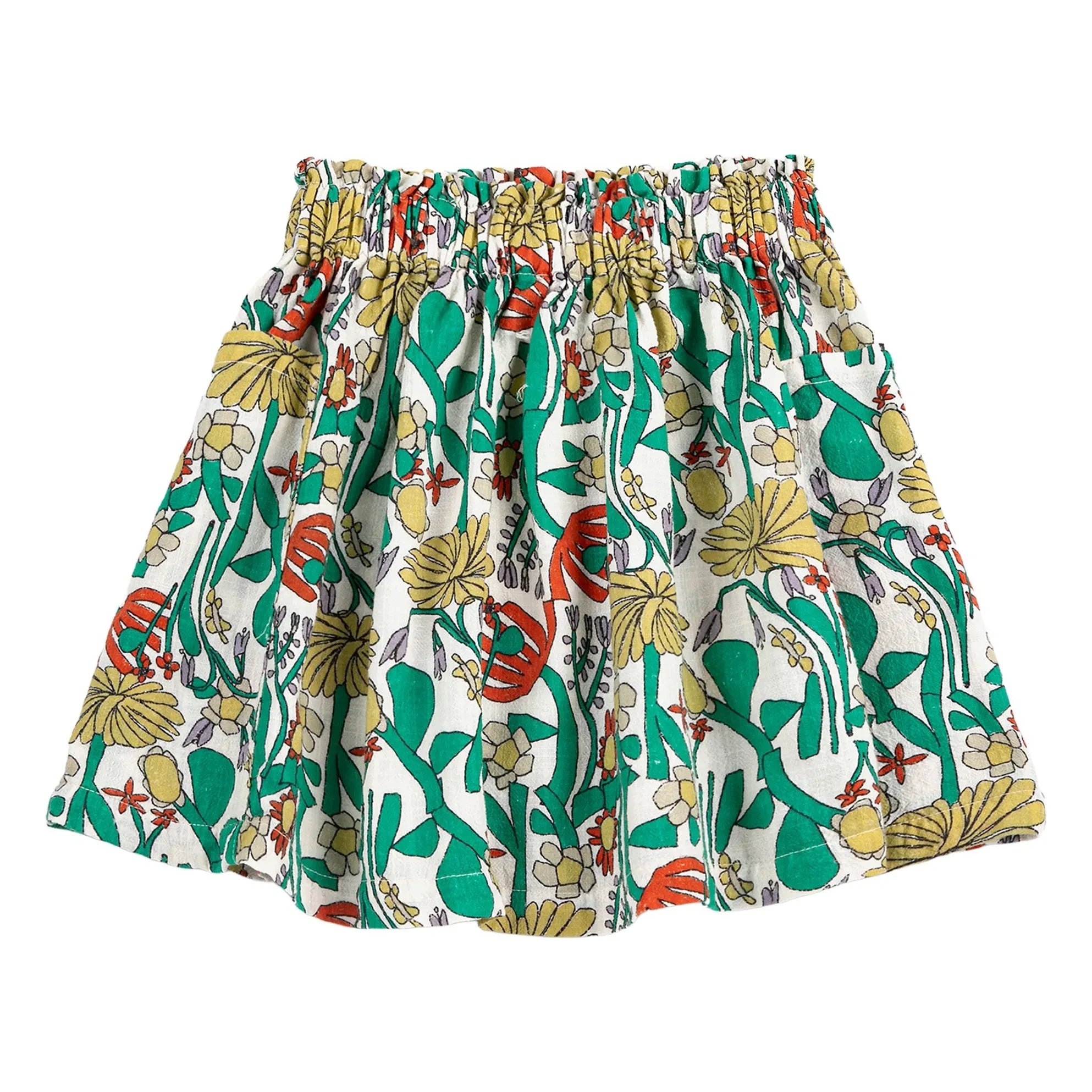 Bobo Choses - Organic Cotton Floral Pattern Skirt | White