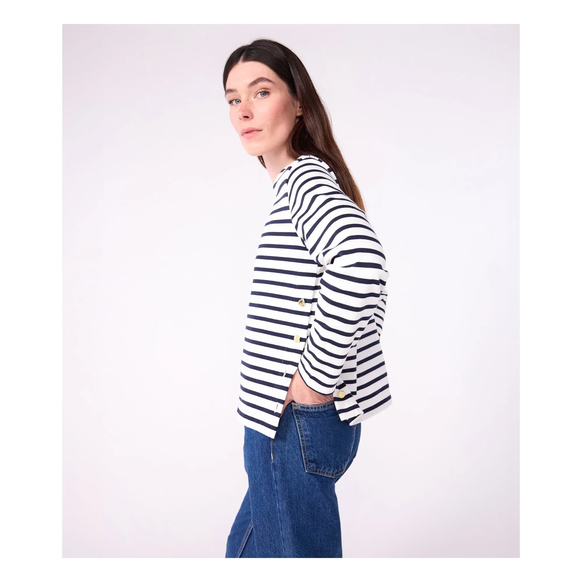 Petit Bateau - Organic Cotton Boat Neck Marinière | White