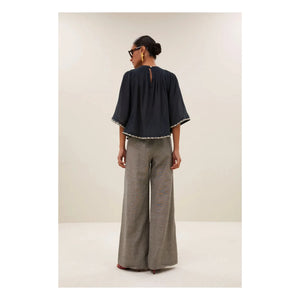 By Bar - Emmi Embroidered Organic Cotton Blouse | Carbon