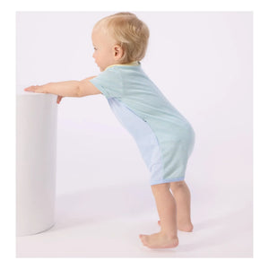 Petit Bateau - Striped Pajama Romper Shorts | Blue