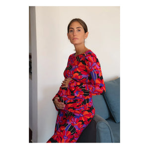 Paloma Collection - Andrea Flower Power Hamile Pantolonu | Kırmızı