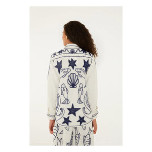 Farm Rio - Fresh Fish Keten Gömlek | Kırık Beyaz