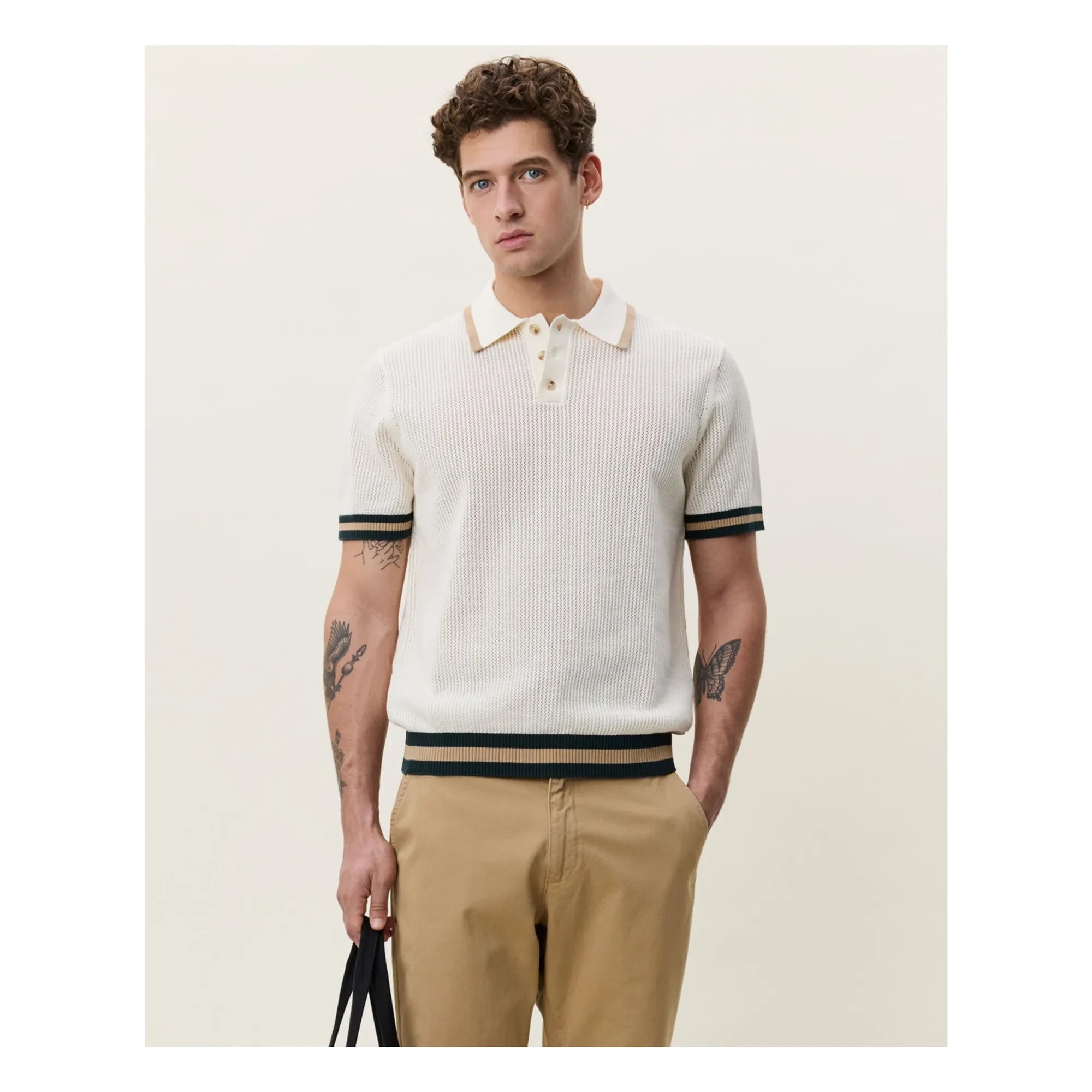 Les Deux - Lace Knit Polo | Off-white