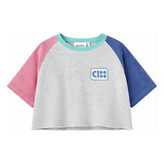 Cos I Said So - Color Block Organic Cotton Short T-Shirt | Gray Melange
