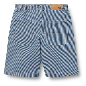 Wheat - Striped Christian Denim Bermuda Shorts Organic Cotton | Blue
