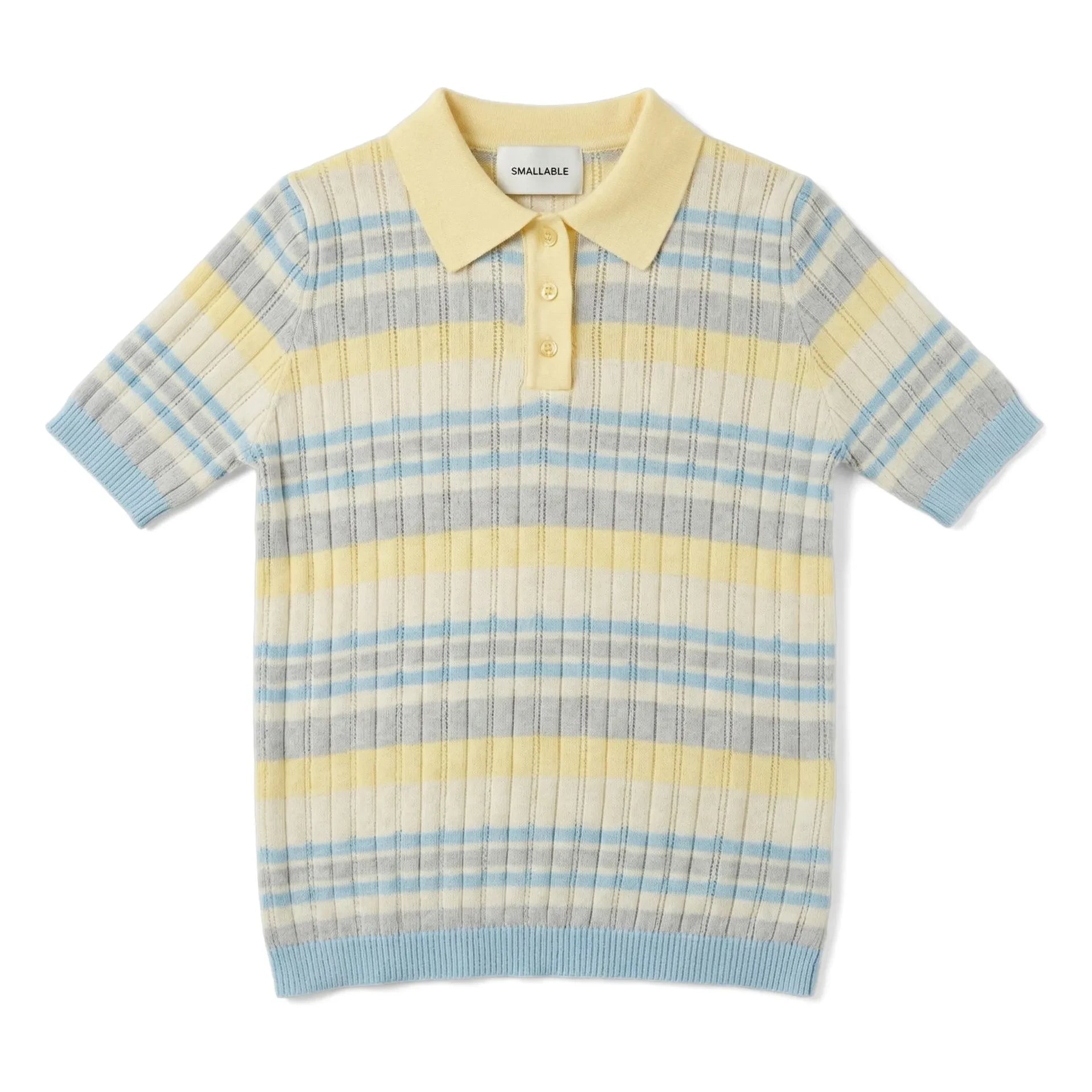 Smallable Woman - Selma Striped Polo T-Shirt | Pale Yellow