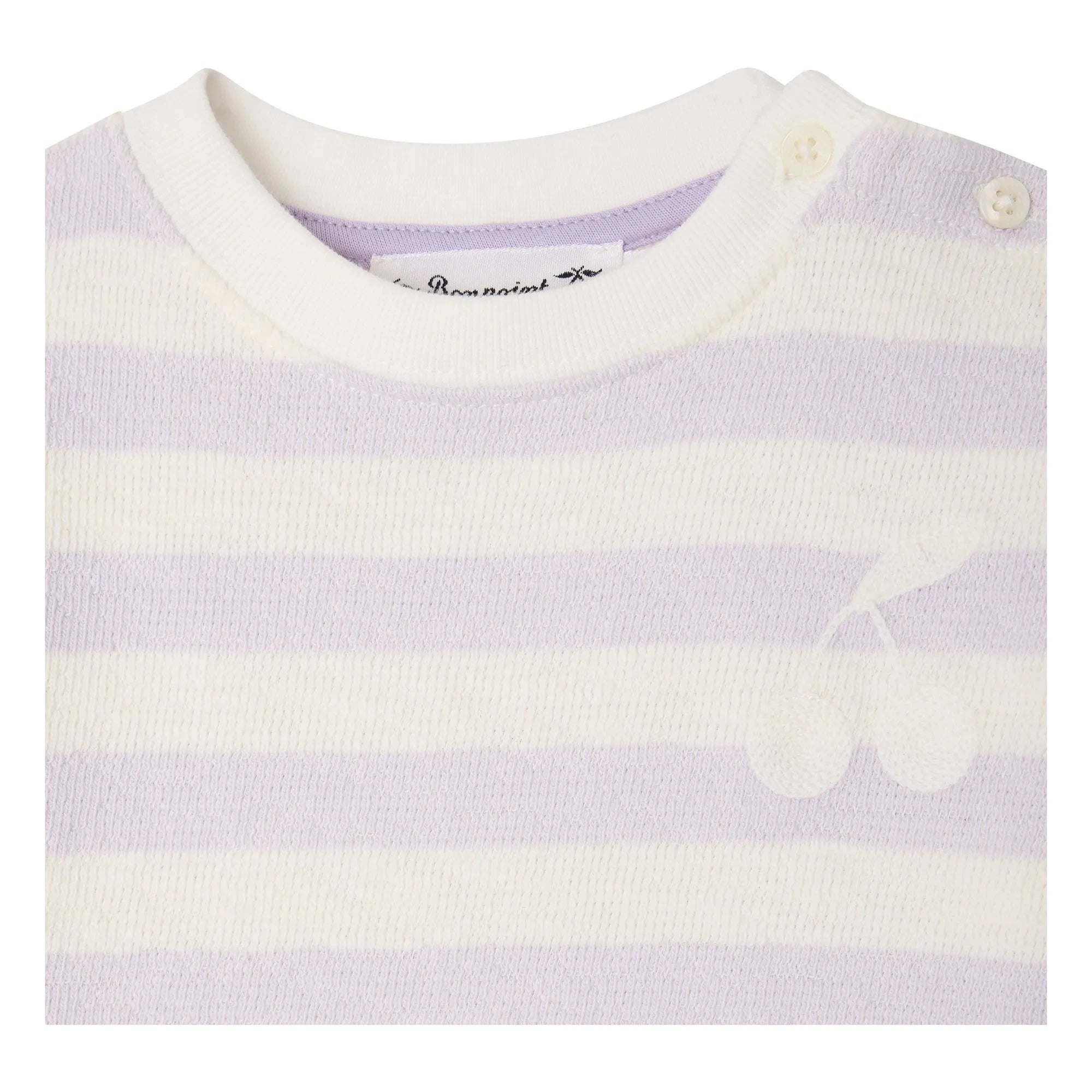 Bonpoint - Cherry Stripe T-shirt | Ecru