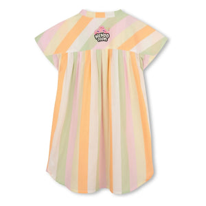 Kenzo - Neşeli Tatlı Çizgili Düğmeli Elbise | Açık Pembe