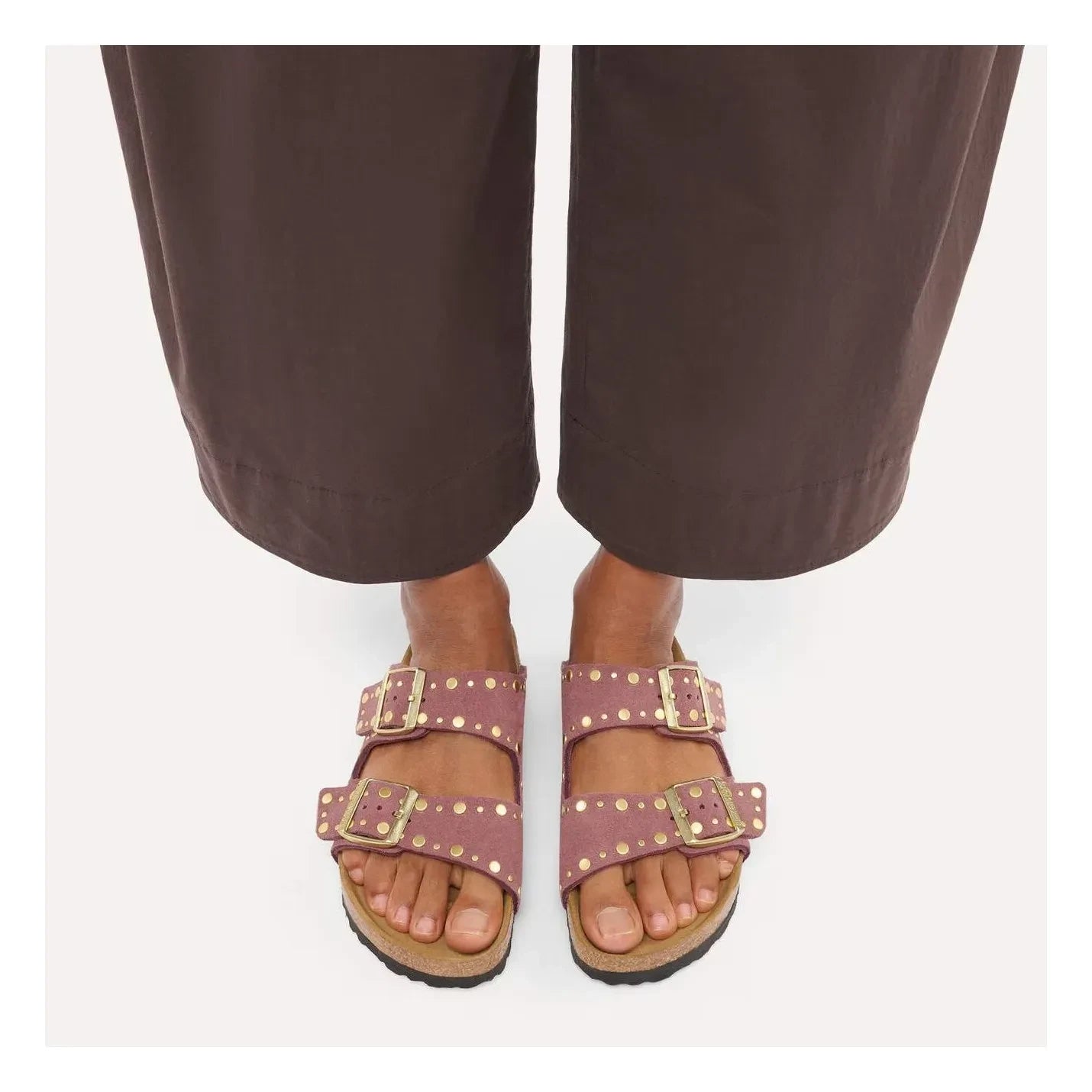 BIRKENSTOCK - Arizona Rivets Süet Sandaletler | Kiremit kırmızısı