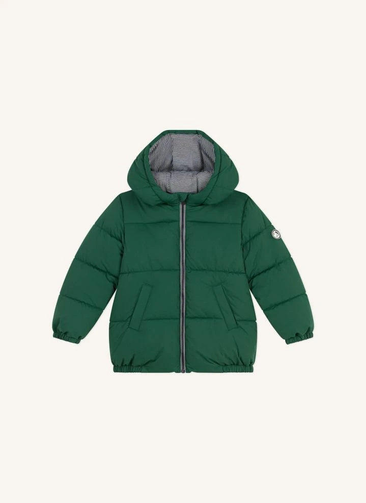 Petit Bateau - Plain Pattern Padded Jacket | Chrome Green