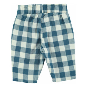 Piupiuchick - Organic Cotton Checkered Pants | Blue