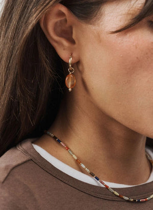 Camille Colette Studio - Hortense Cornaline Hoop Earrings | Orange