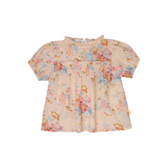 Lilinoa - Elise Floral Cotton Blouse | Peach