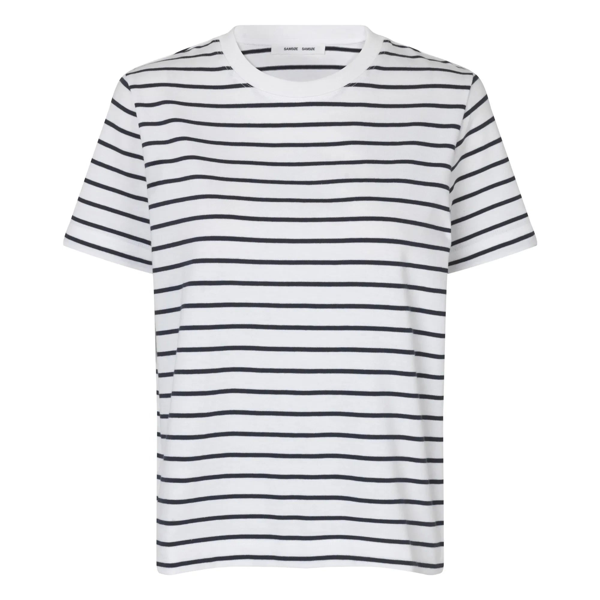 Samsoe Samsoe - Camino Striped Organic Cotton T-Shirt | White