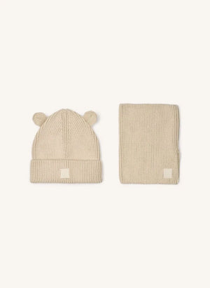 Liewood - Laro organic cotton scarf and beanie set | Sand