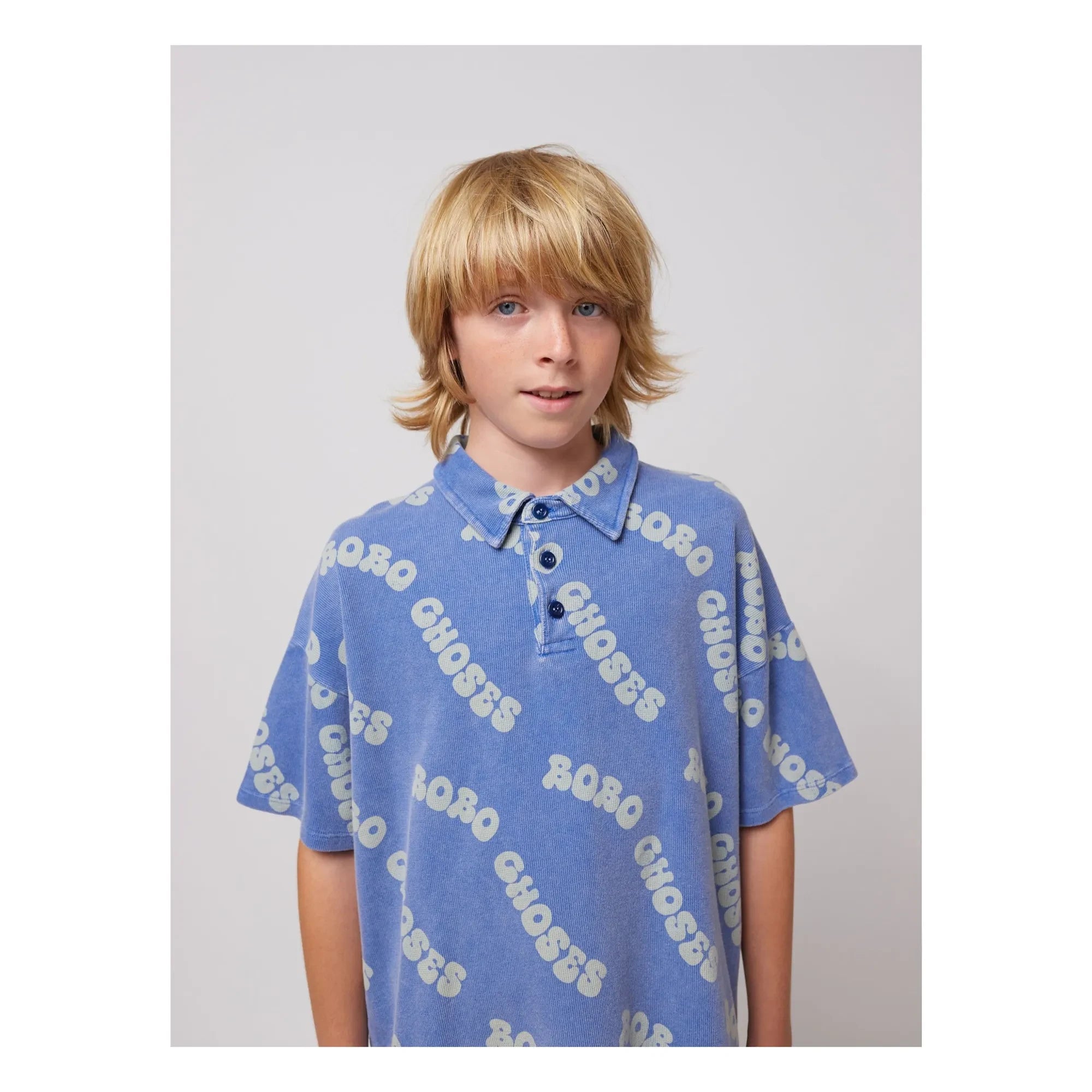 Bobo Choses - Organic Cotton Logo Polo T-shirt | Blue