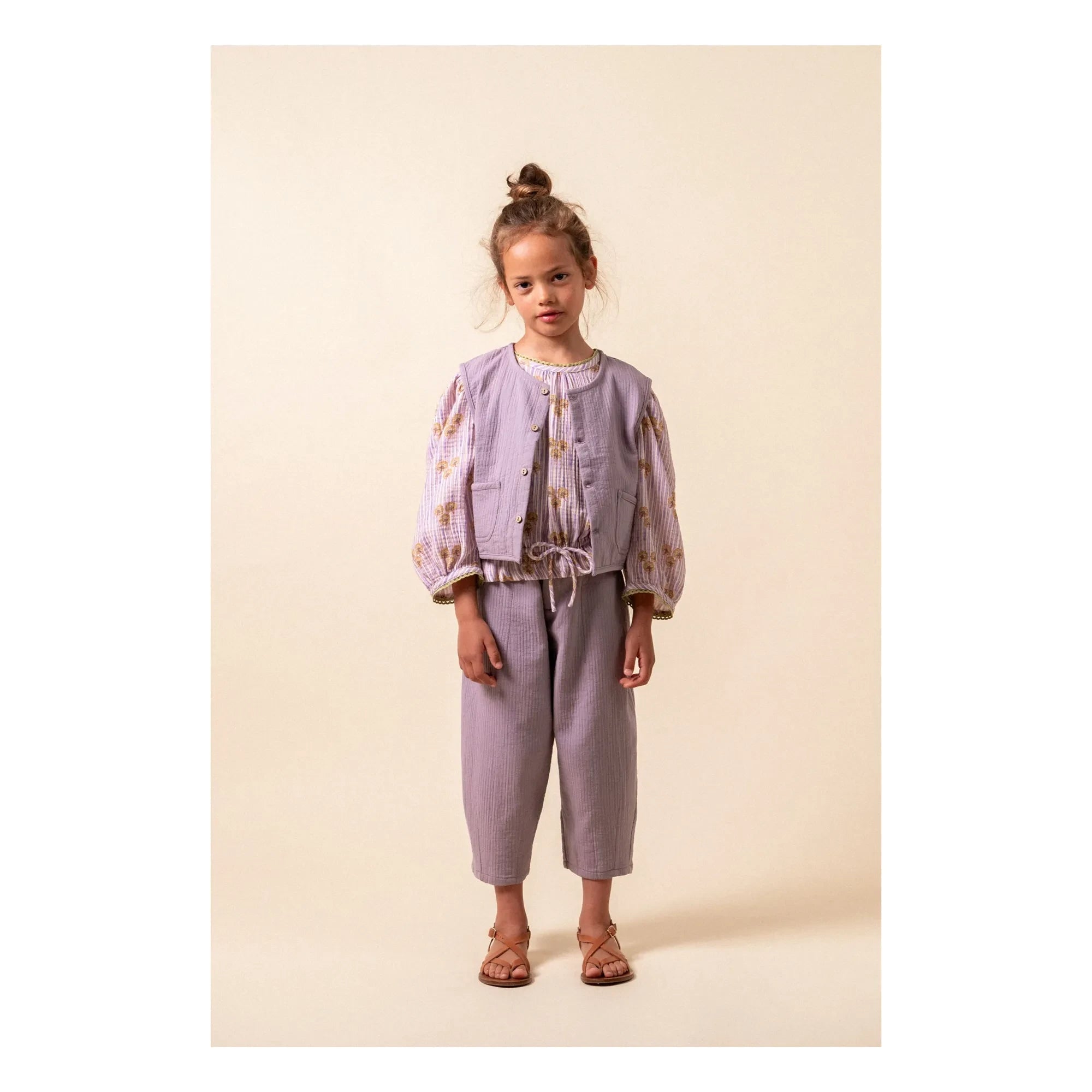 birinit - Vintage Cotton Sleeveless Jacket | Plum