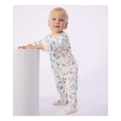 Petit Bateau - Dors Bien Zip Safari Pajamas | White