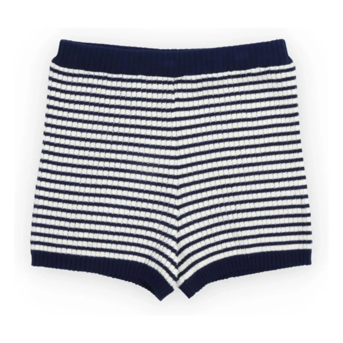 the new society - Azalea Striped Knit Shorts | Dark Blue