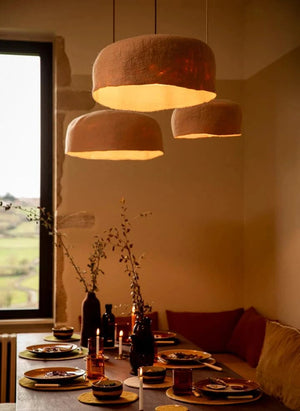 Muskhane - Double-Sided Felt "Yurt" Lampshade | Dusty pink