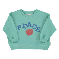 Piupiuchick - Peace Organic Cotton Sweatshirt | Turquoise