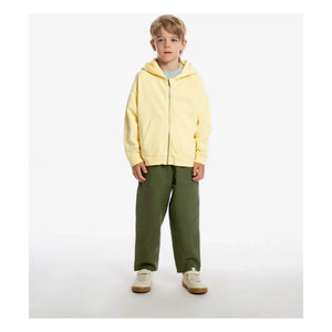 Matona - Organic cotton hooded zip-up sweatshirt | Pale yellow