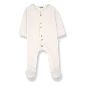 1+ in the family - Clareta Ribbed Pajamas | Ecru