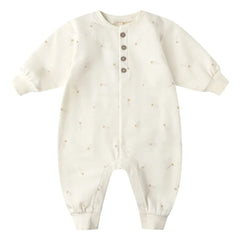 Quincy Mae - Organic Cotton Star Romper | Ivory