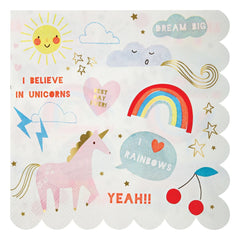 Meri Meri - I Believe in Unicorns Paper Napkins - 16-Pack