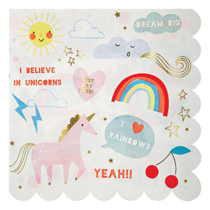Meri Meri - I Believe in Unicorns Paper Napkins - 16-Pack