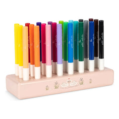 Konges Sløjd - Felt-tip Pens and FSC Wooden Stand | Powder Pink