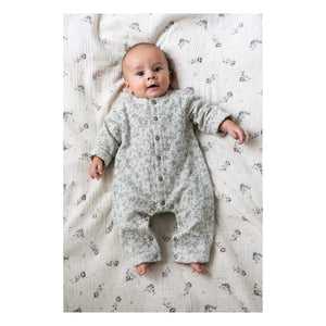 Risu Risu - Cosi Organik Pamuk Gazlı Floral Pijama | Mavi
