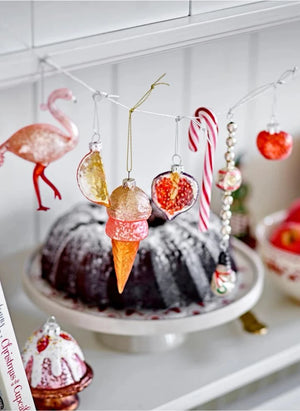 Bloomingville - Finka glass Christmas ornaments - Set of 5 | Red