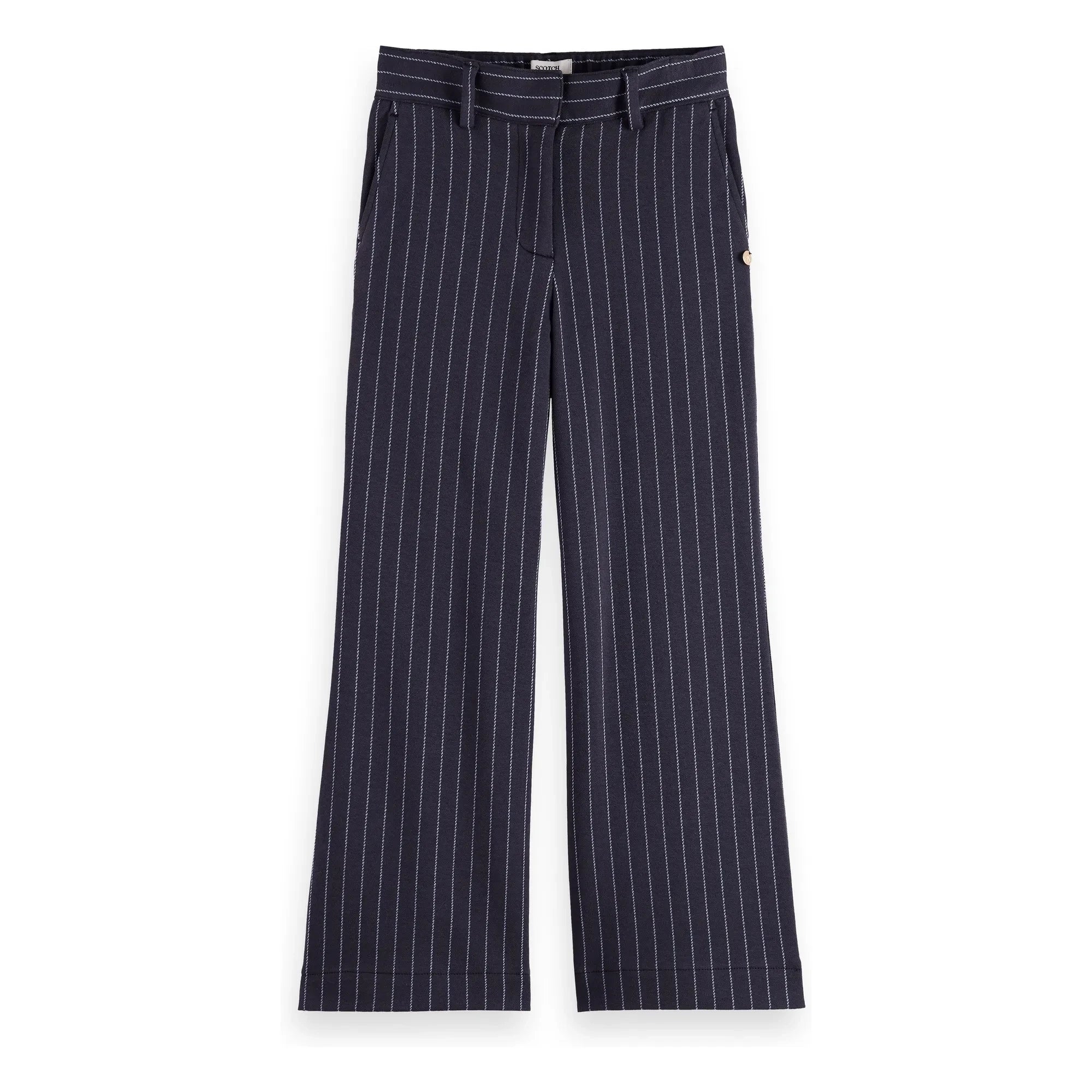 Scotch & Soda - Geniş Paça Çizgili Pantolon | Lacivert