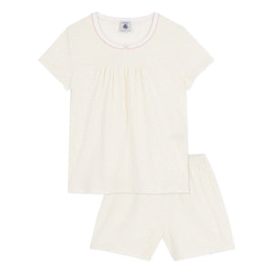 Petit Bateau - Polka Dot Pajama Shorts | White