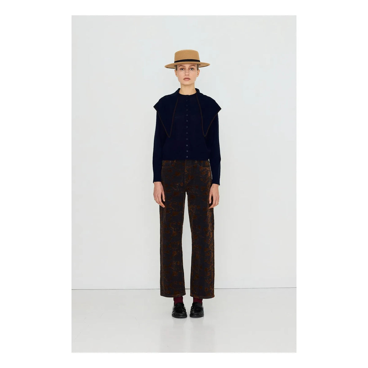 The Tiny Big Sister - Lara Wool Cardigan with Scarf | Navy
