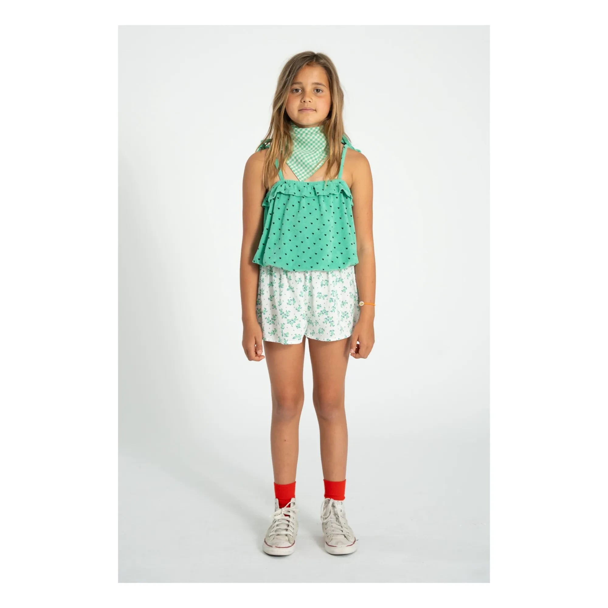 Piupiuchick - Organic Cotton Floral Shorts | White