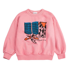 Bobo Choses - Friends Organic Cotton Sweatshirt | Pink