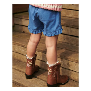 Copenhagen Colors - Low Cowboy Boots with Flowers - Copenhagen Colors X Bootstock | Cognac