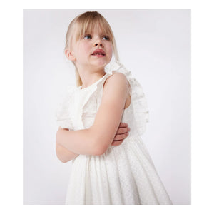 Petit Bateau - Dress Brendice Broderie Anglaise Organic Cotton | White