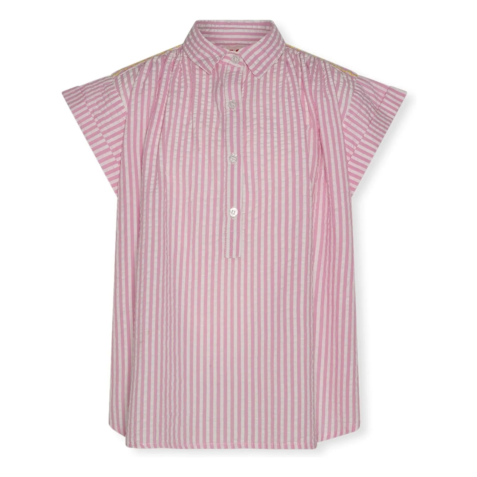AO76 - Eva Striped Button-up Blouse | Pink