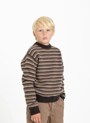 Finger in the nose - Mathis Jacquard Merino Wool Sweater | Brown