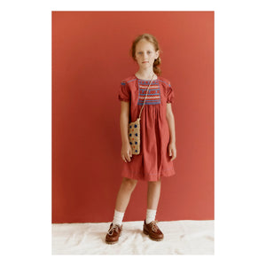 Caramel - Moringa Gathered Dress | Cherry red
