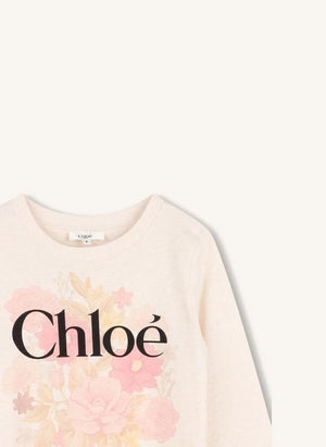 Chloé - Tişört Chiné Chloé Flowers Organik Pamuk | Ekru
