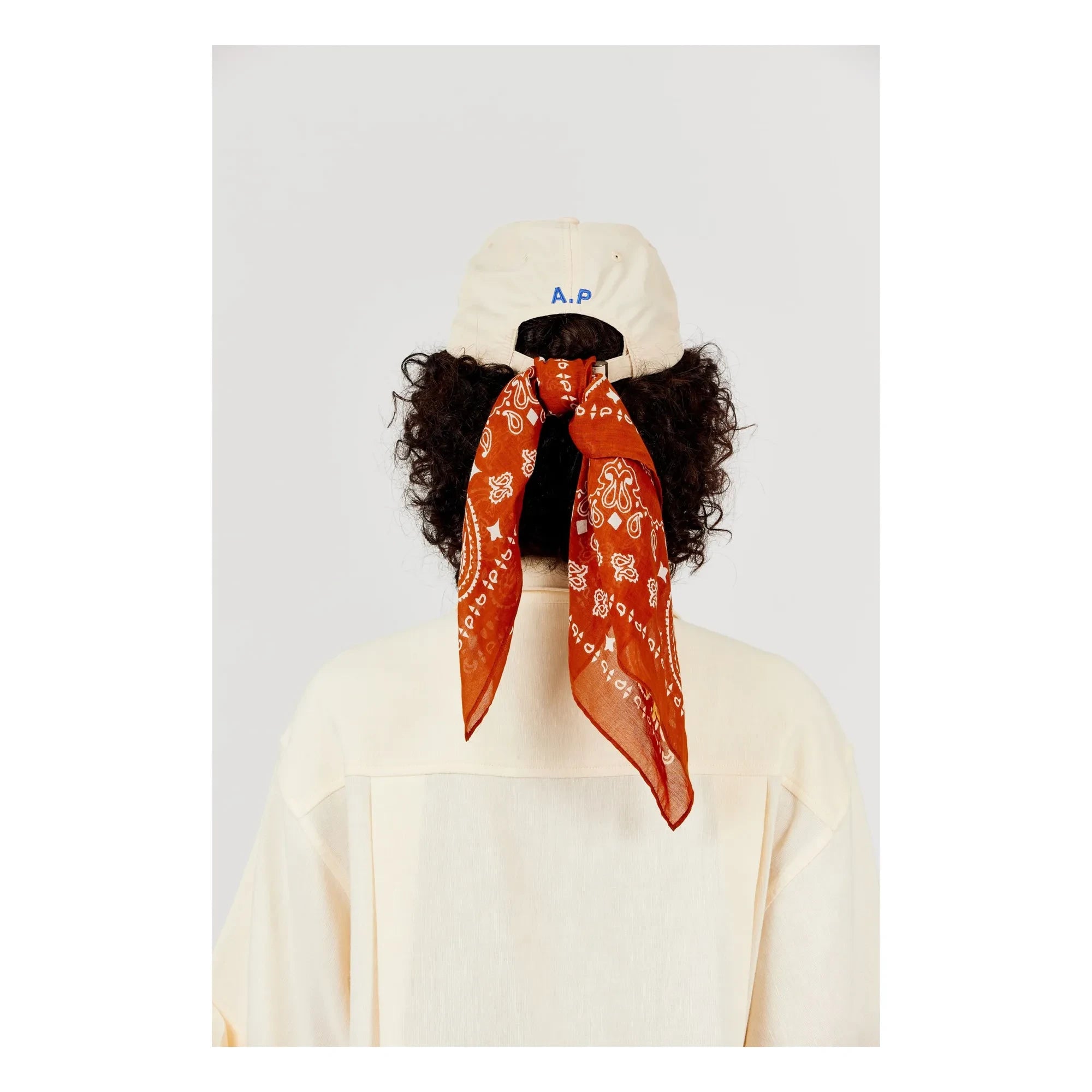 a.p - Cotton Tulle Bandana | Brown