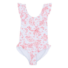 Tartine et Chocolat - Flounced Floral Pattern Swimsuit | White
