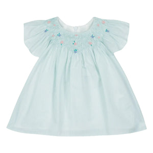 Tartine et Chocolat - Striped Floral Gathered Dress | Mint Green